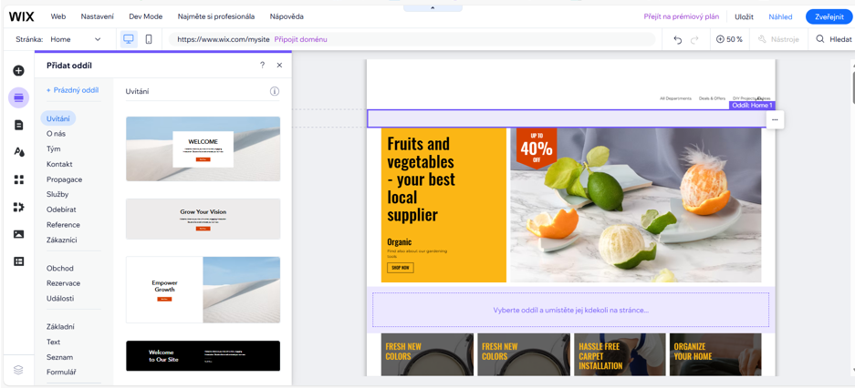Wix - online editor pro tvorbu webových stránek