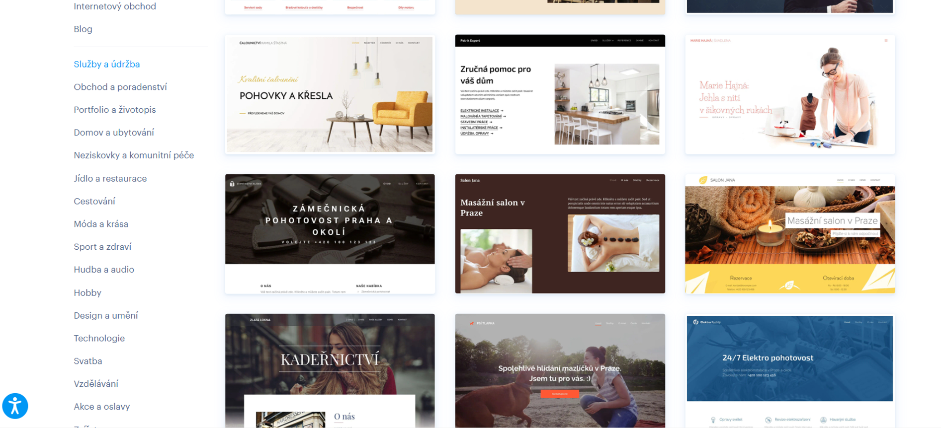 Webové šablony Webnode