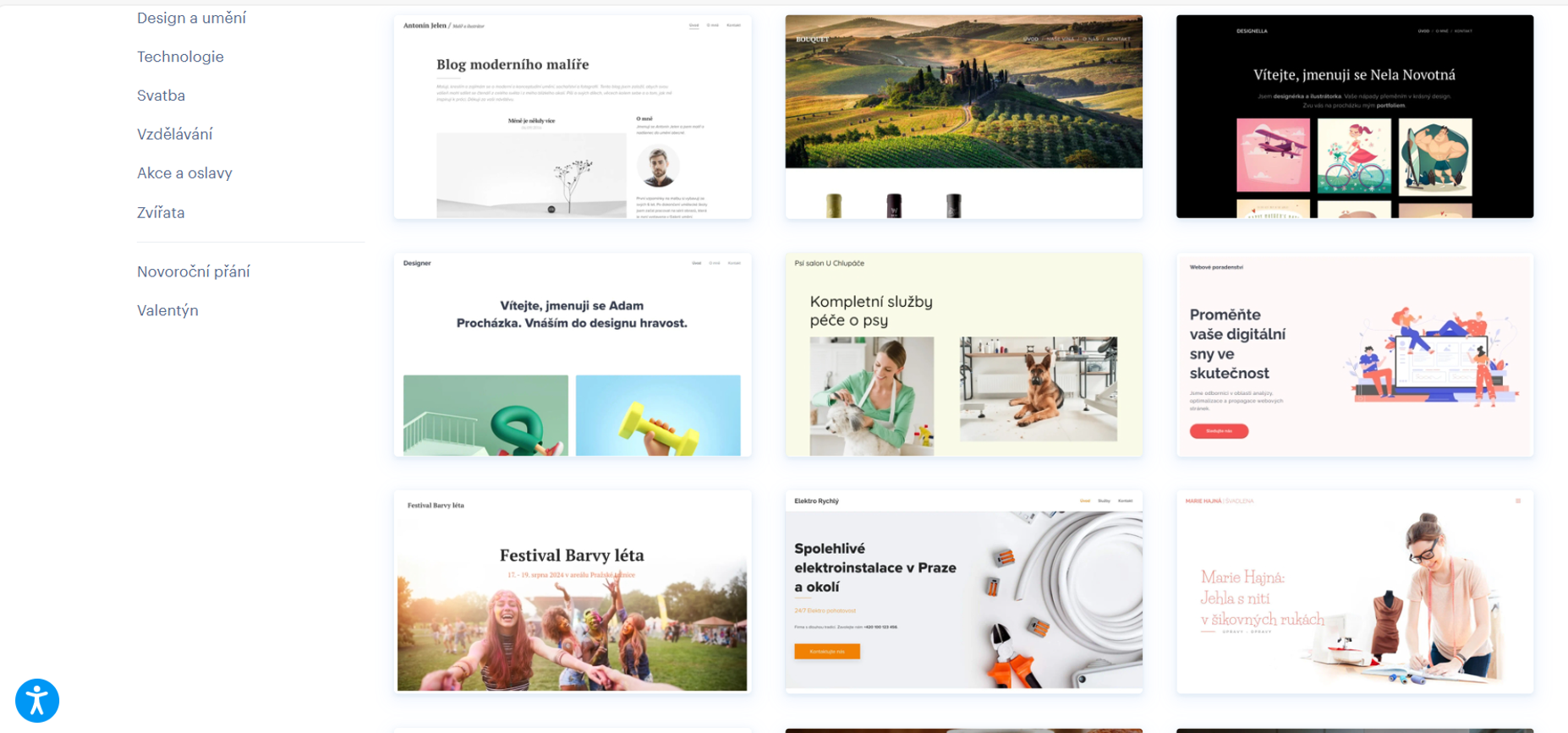 Webnode nabízí více než 100 moderních grafických šablon