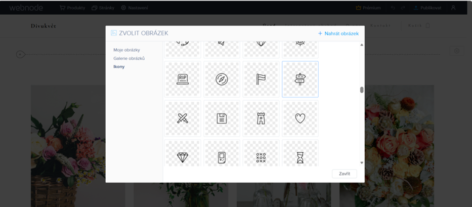 Bezplatná databáze ikon šablon Webnode
