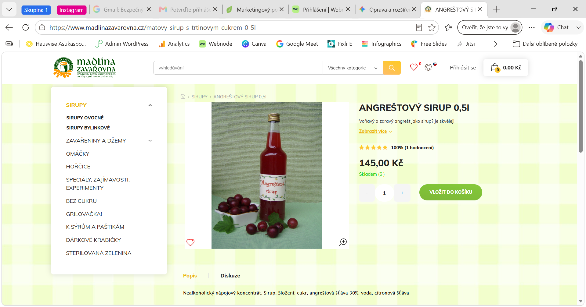 SEO - thin content (příliš stručný a nekonkrétní obsah) nabídky e-shopu